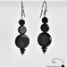 SALE--OOAK:  Art Deco Black Circle Earrings with Hypo-Allergenic Niobium Earwires
