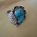 vintage turquoise feather ring size 6 and 1/4
