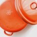Vintage Soviet enamelware Orange White dotted pot Soviet vintage housewares 1980s Vintage kitchen decor