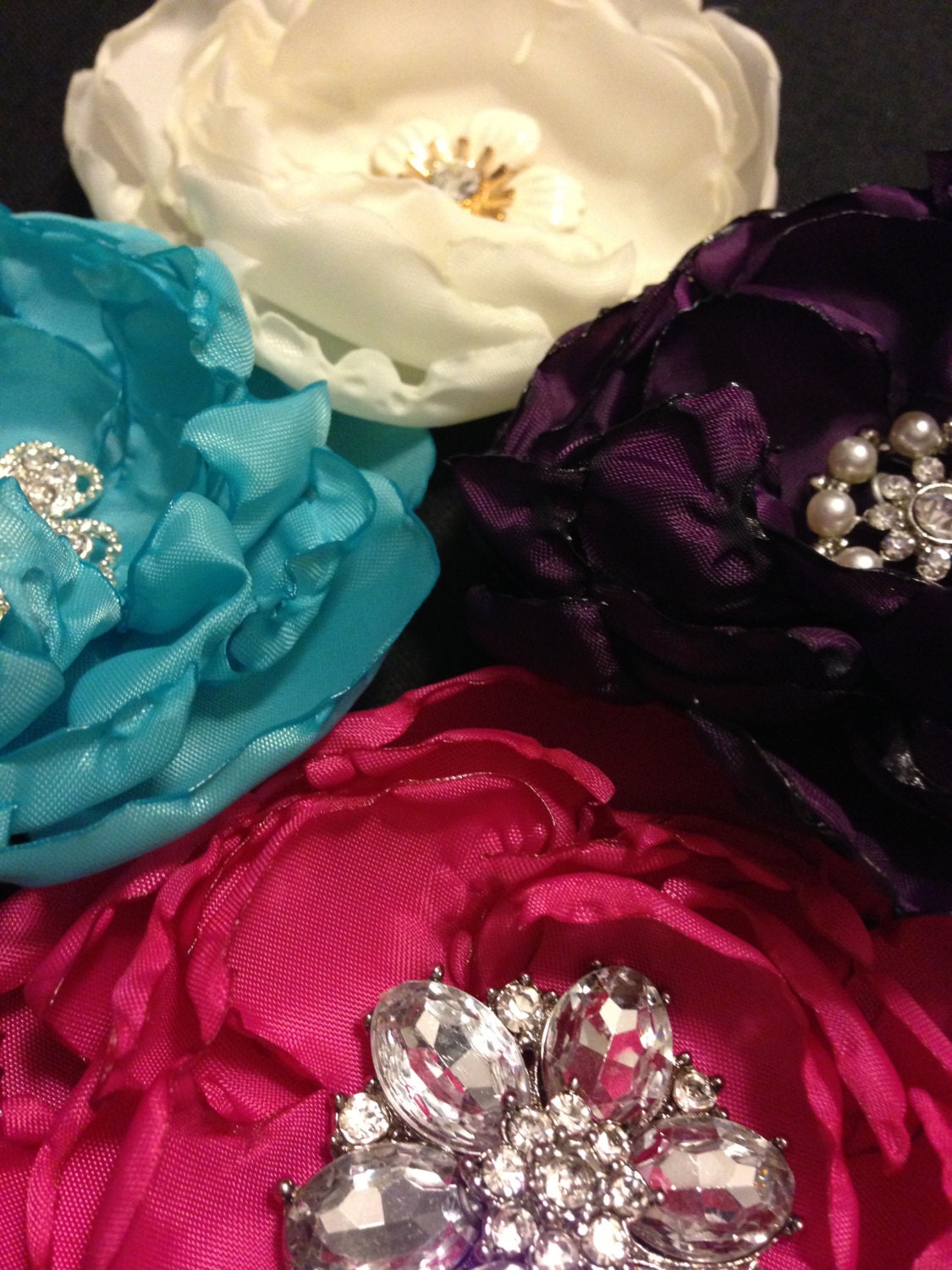 Handmade Peony Brooch or Pearl Bouquet FABRIC SAMPLE