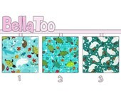 Crib Sheet - Toddler Bed Sheet - Friendly Seas - Whales Turtles Fish Otter Starfish Octopus Aqua Green Red White - Custom Made By BellaToo