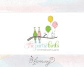 Party Logo Design, Custom, Premade, OOAK, Hand drawn, Birds