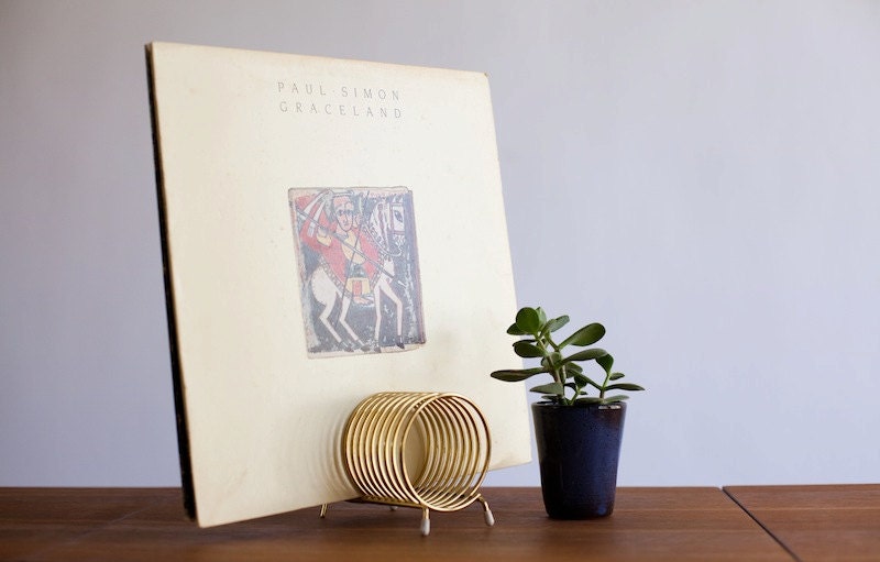 Vintage brass record holder