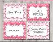 INSTANT DOWNLOAD - EDITABLE Valentine's Day Buffet Card, Food Tag, Label - Custom pdf Valentine's Day cute Diy Printable Il_170x135