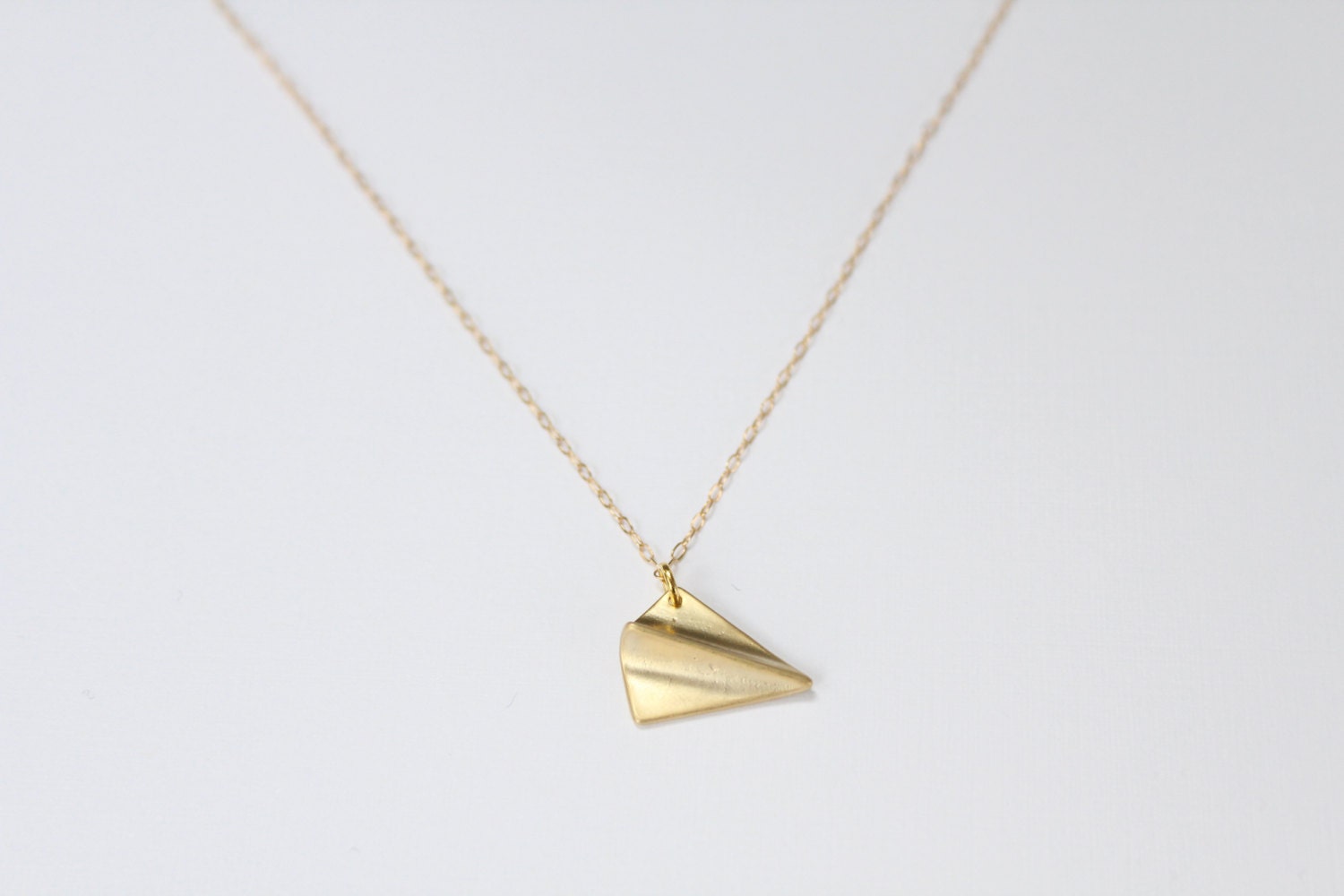 Airplane - 16k gold plated airplane charm, 14k gold filled chain - delicate jewelry