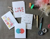 Set of 4 Assorted Modern and Colourful Love Cards