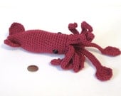 Amigurumi Squid, Handmade Crochet Squid, Squid Plush, Stuffed Animal, Nautical Nursery, Under The Sea Baby Shower, Unique Baby