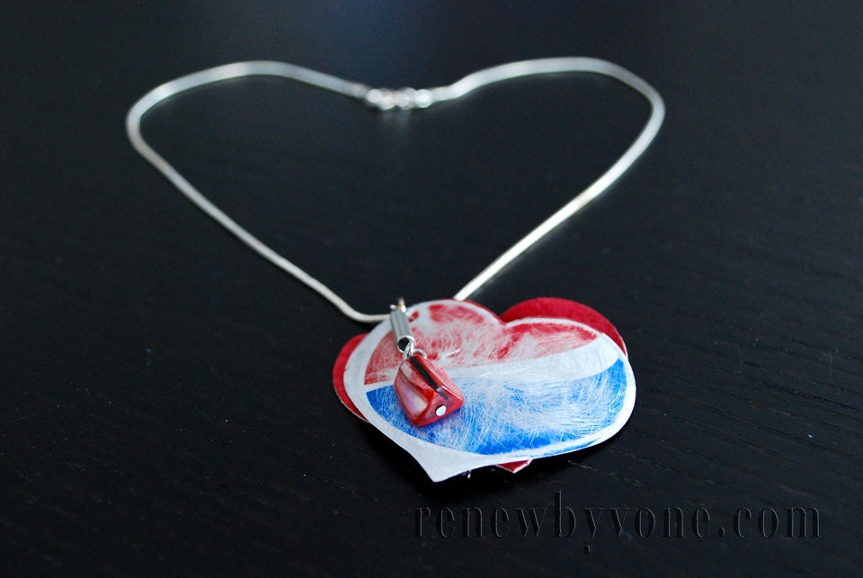 Recycled Aluminum Necklace - Diet Pepsi Love