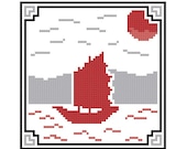 Oriental Ship Cross Stitch Pattern