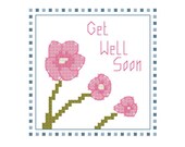 Springtime Get Well Soon Card Cross Stitch Pattern
