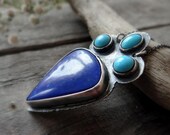 Lapis Lazuli & Sleeping Beauty Turquoise Necklace-ONE OF A KIND / Eco-Friendly /Vintage / Rustic