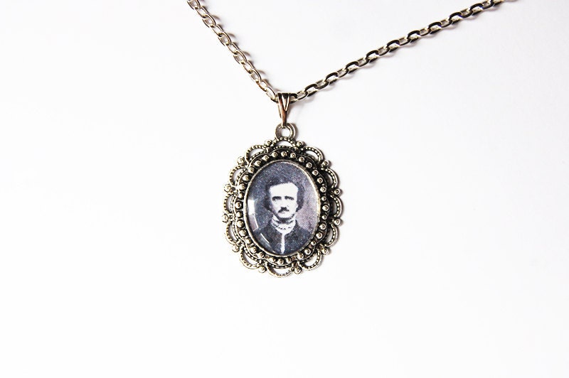 Edgar Allan Poe - Handmade Vintage Cameo Pendant Necklace
