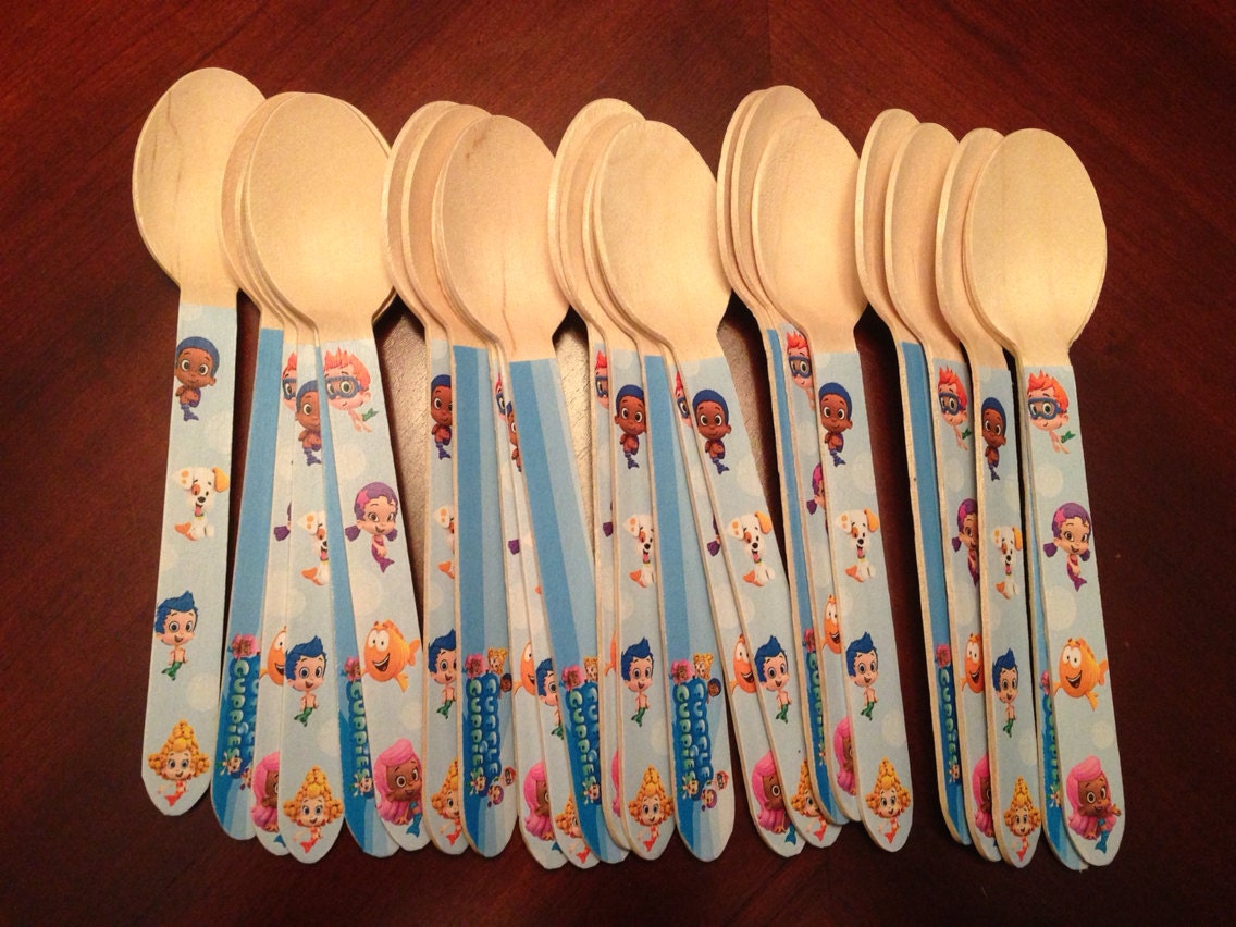 24 Wooden Forks or Spoons- Bubble Guppies Il_170x135