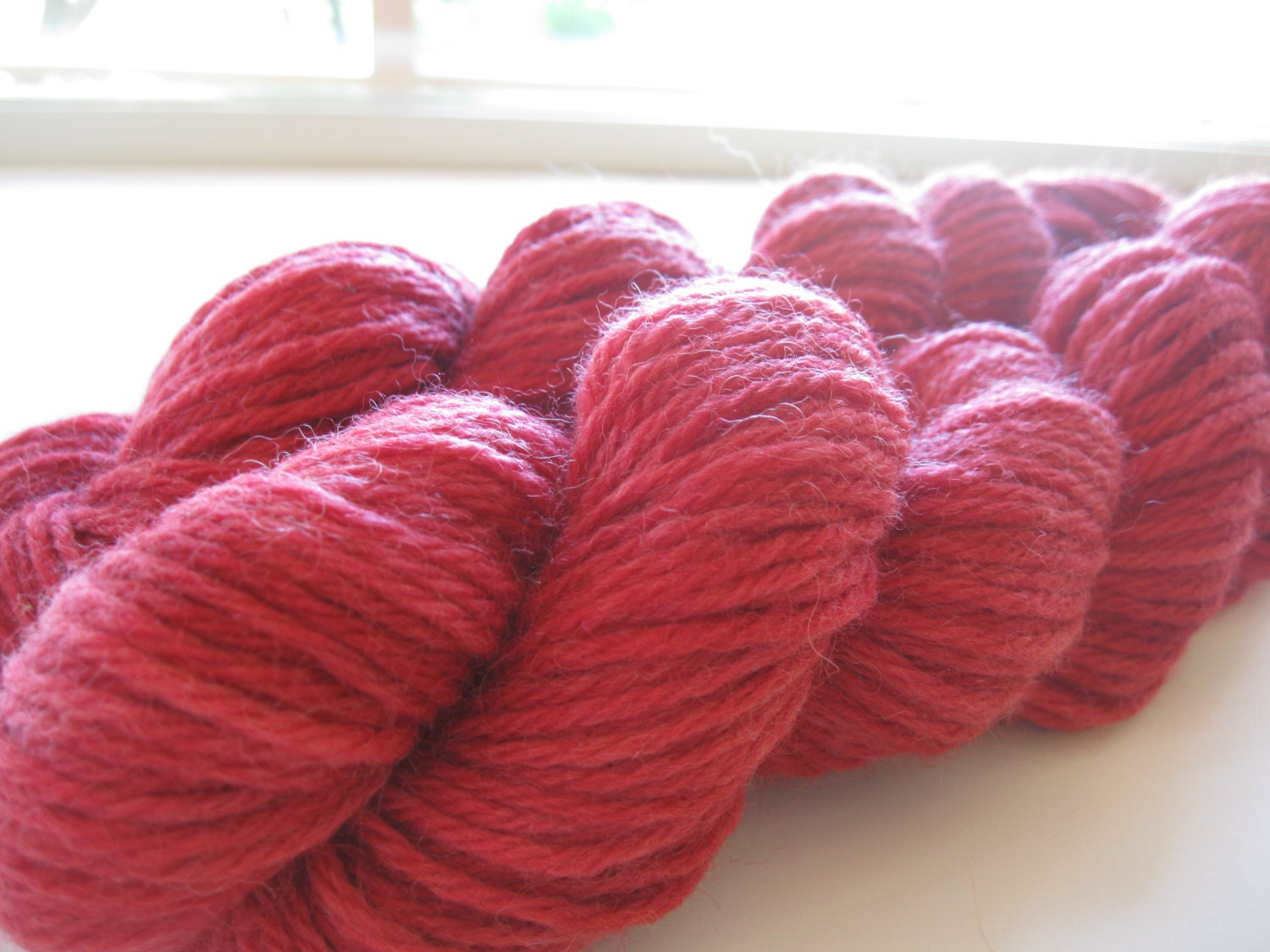 Nature Inspired. Raspberry. Hand Dyed. Wool. Yarn. Summer. Earth Day. Natural Dyes. Eco. Gift Ideas. Mothers Day.
