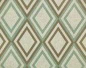 54 x 108 LINEN CURTAINS, Two Drapery Panels, MODERN Graphic Draperies, Premier Prints Annie Corn Eaton Blue/Kelp