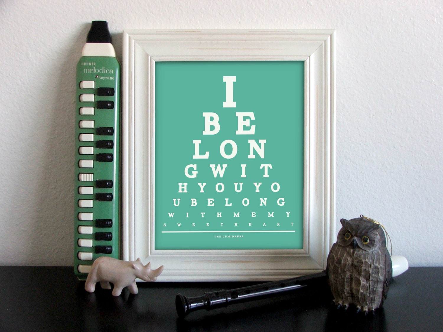 The Lumineers Eye Chart, I Belong With You You Belong With Me My Sweetheart, 8 x 10 Giclee Print BUY 2 GET 1 FREE