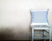 Blue decorative throw pillow cover 3D polka dots pillow cover cotton toss hand painted pillow case handmade bedroom set 18x18 inches - BangBangSheet