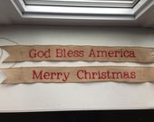 Custom burlap wreath banner