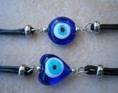 Greek EVIL EYE Glass Murano Bead Rope BRACELETS heart round greece turkish hamsa handra nazar kabbalah judaica bracelet