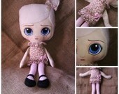Cute handmade large big eyed cloth art doll collectable primitive folk rag doll
