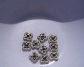 DESTASH 12mm square amethyst Swarovski metal sliders (10 pcs)