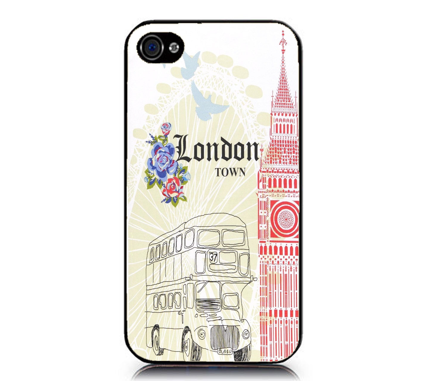 London bus iPhone Case 4 & 4s. big ben, england, great britain