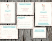 Wedding Invitation Suite Set - Printable, Custom, DIY - MODERN, VINTAGE, Rustic, Sweet