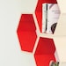 Orange Floating Honeycomb Shelves: Set of 3