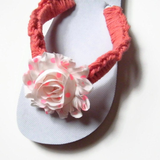 Ladies Flip Flops, Crochet Flip Flops,  Womens Cotton Flip Flop Sandals, Summer Accessory