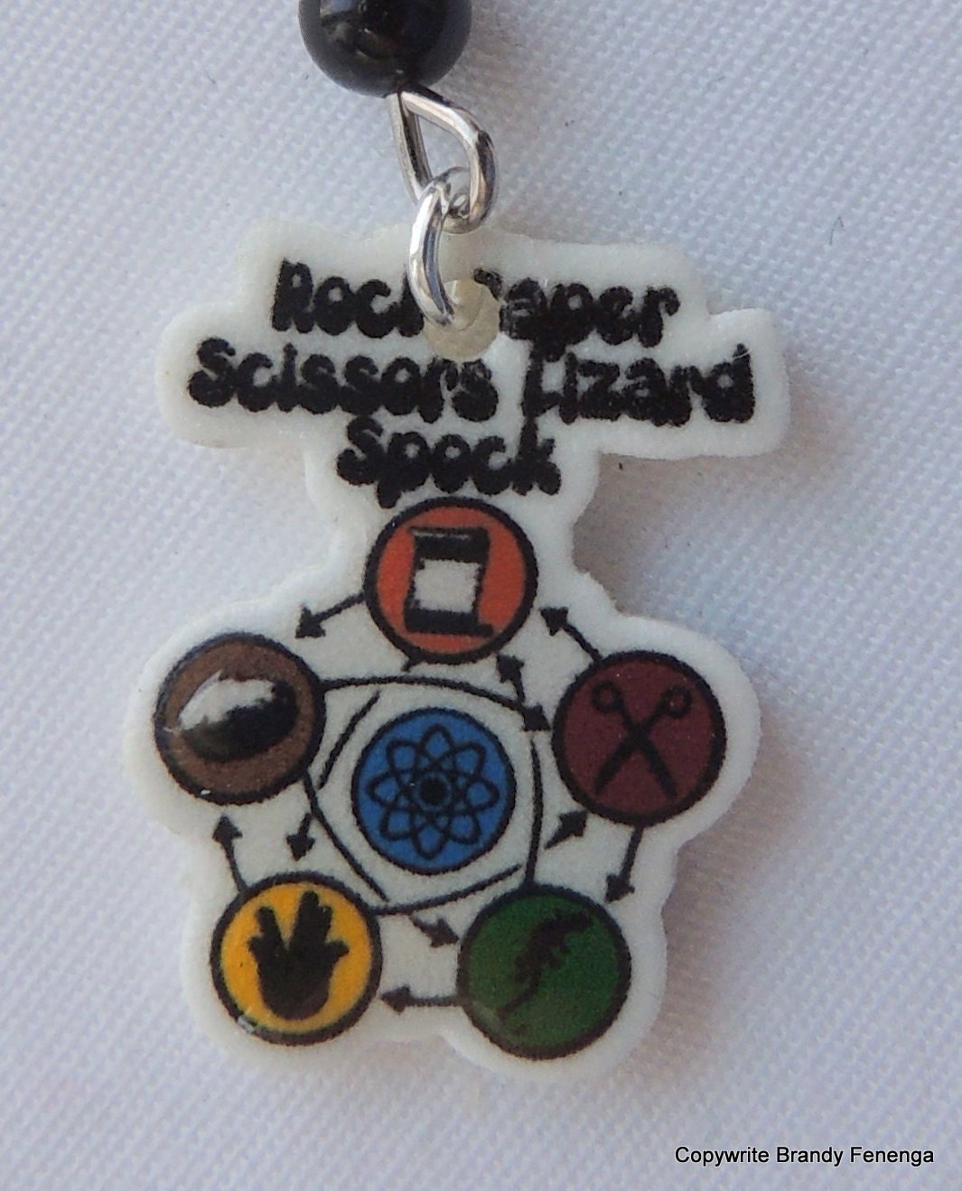 Rock Paper Scissors Lizard Spock Big Bang Theory Inspired Beaded Dangle Earrings