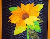 Sunflower Quilted Fiber Art Wallhanging