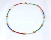 Minimalist Necklace - Indian Seed Beads and gold filled charms- Ready to Ship