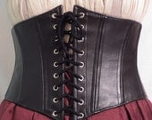 Black Leather Look Steampunk Gothic Waist Cincher