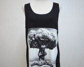 The Smile Of Explosion (Size M) :  Nuclear Explosion T-shirt Tank Top Tunic Unisex Shirt Vest Women men Singlet Dark Gray Black T-Shirt