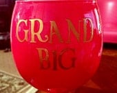 Sorority big little wine glass