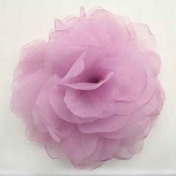 Purple 13cm Chiffon Flower Motif for Corsage Brooch Headband Wedding Bridal Hair Accessories Hat Hair Clips Handmade Annielov Flower 17