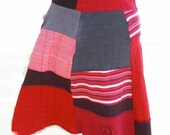 Upcycled Sassy Red Skirt Womens Large/Extra Large
