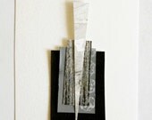 Original Mixed Media - Abstract Ink on paper - Small size-ooak/contemporany/art ink/modern/ink dark/unique original/black and white/ink wash