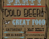 Printable Old West Party Invitation-Southwestern-Rustic-,BBQ, Birthday,Wedding, Shower, Rehearsal Dinner, cold beer