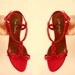 SALE Vintage Cherry red shoes. Sandals Pierre Cardin size 36. Spring shoes