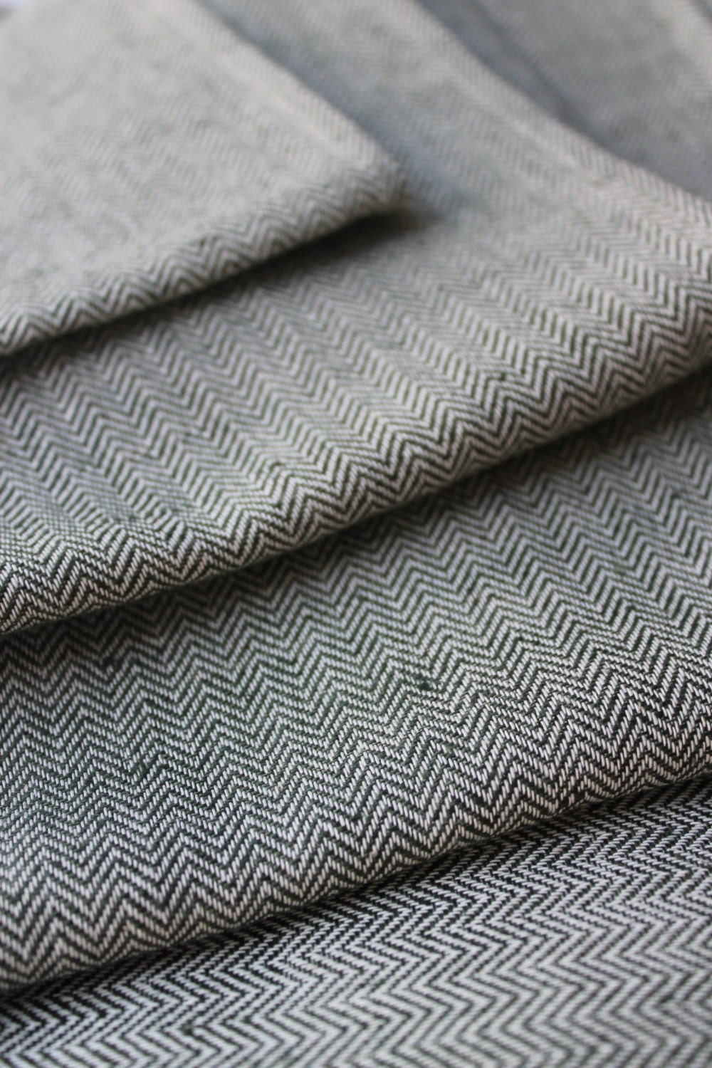 Woven Baby Wrap Sling Carrier, Wrap Sling, Lisca Linen-Cotton Sling, Moss Green White - Ready to ship