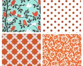 Tweet Sorbet - Custom Toddler Bedding - Fitted Sheet, Flat Sheet and Standard Pillow Case