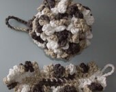 100% Cotton Crochet Shower Pouf Puff and Body Face Scrubbie Washcloth wash cloth Natural Eco Friendly