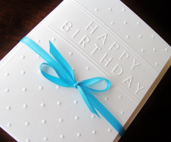 Set of 8 Happy Birthday Cards, Embossed Cards, Notecards, Stationery, Paper Goods, Handmade Cards
