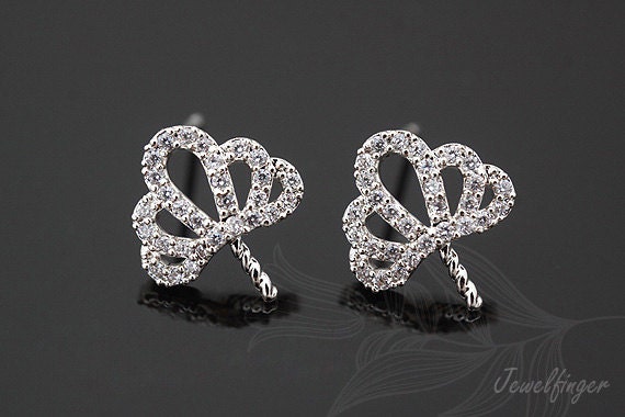 C775- 5 pairs - Rhodium plated