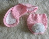 Crochet newborn bunny rabbit hat and nappy cover, costume photography prop