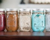 Mason Jars Painted and Distressed