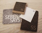 personalized stationery set - geometric black and white custom notebook, memo pad / jotter & set of 6 cards - art-deco inspired rhombi