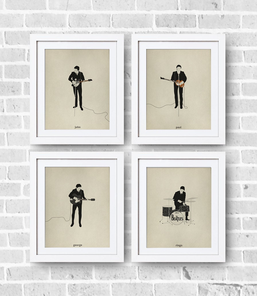 The Beatles Minimalist Set 8x10 Print - The Beatles