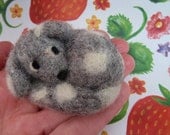 Spotty Dog Tiny Needle Felted Miniature Animal Wool Ornament Gift